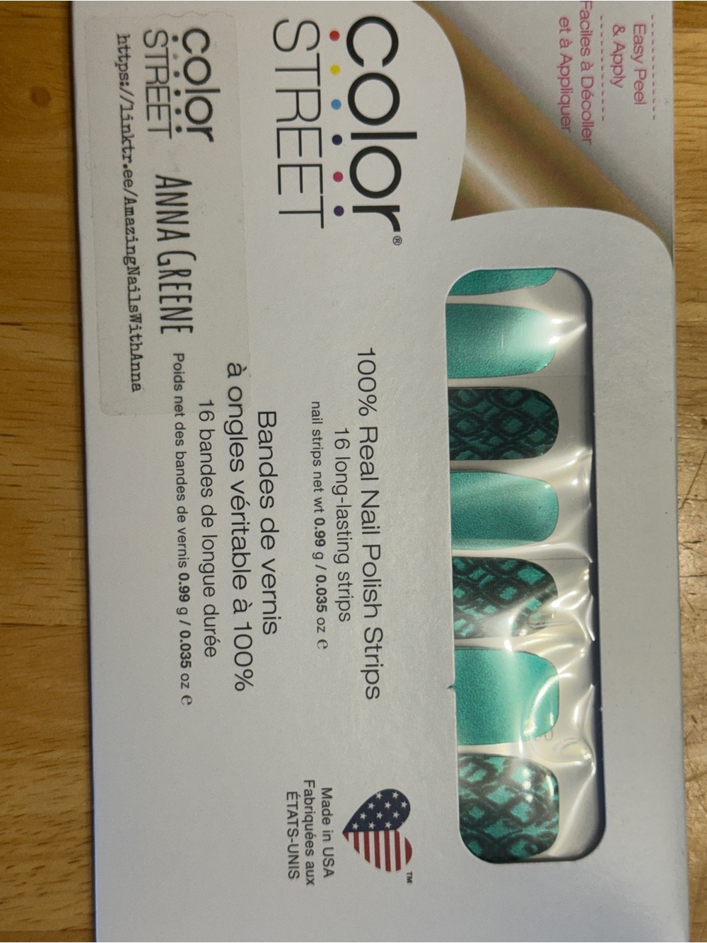 Color Street Anna Greene Teal Nail Polish Strips - Teal Snake My Day